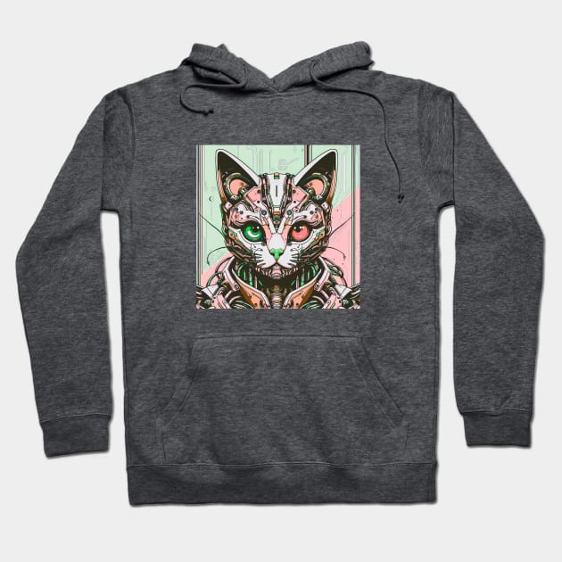 Cyborg Cat Hoodie by Cyber Prints